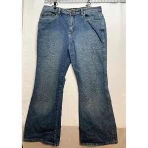 Crest Collection jeans womens 17 18 bootcut high rise 35 x 32 flap pockets blue